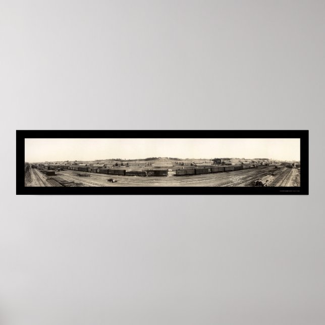 Póster Camp Dodge Iowa Train Foto 1917 (Frente)