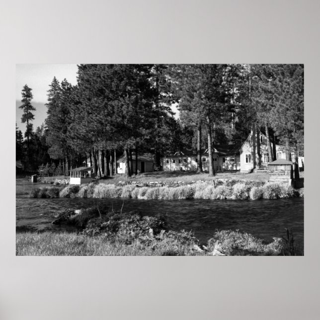 Póster Camp Sherman, visualização Oregon de Rogers Cabins (Frente)