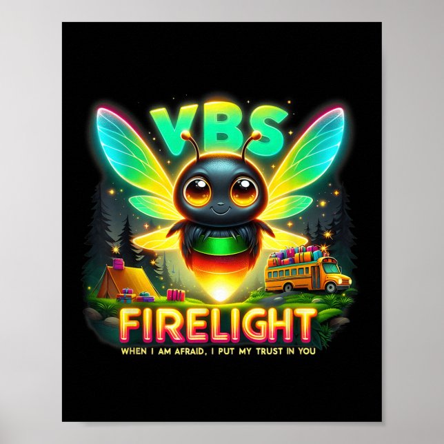 Poster Camp Vacation Bíblia School Firework 2025 Vbs Camp (Frente)