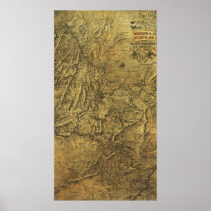 Poster Campanha de Atlanta - mapa panorâmico da guerra