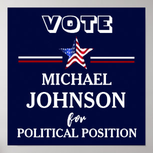 Poster Campanha de Bandeira dos EUA - Política