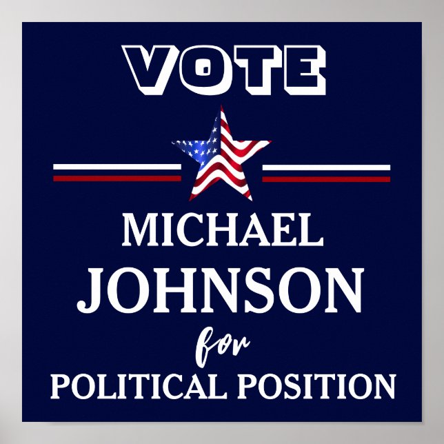 Poster Campanha de Bandeira dos EUA - Política (Frente)
