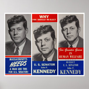 POSTER CAMPANHA DE SENADO JFK 1958