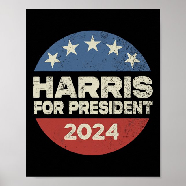 Poster Campanha Eleitoral Harris 2024 Para Presidente 2  (Frente)