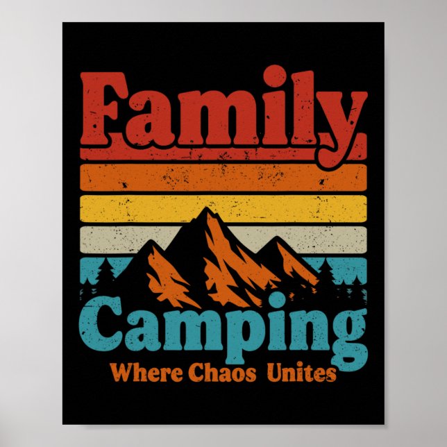 Poster Campanha Familiar Camping Chaos Une a Feliz Campan (Frente)