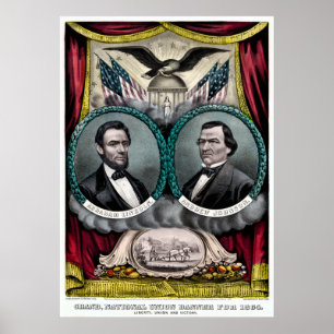 Póster Campanha presidencial 1864 de Abraham Lincoln