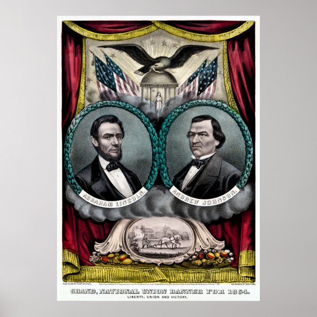 Póster Campanha Presidencial Abraham Lincoln 1864 (Frente)