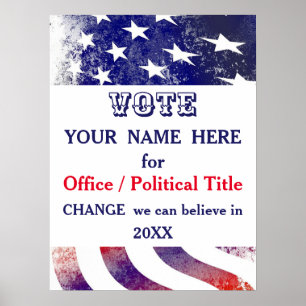 Poster Campanha Presidencial Política da Bandeira dos EUA