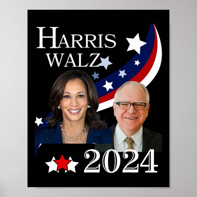 Poster Campanha Presidencial Walz 2024 Kamala (Frente)