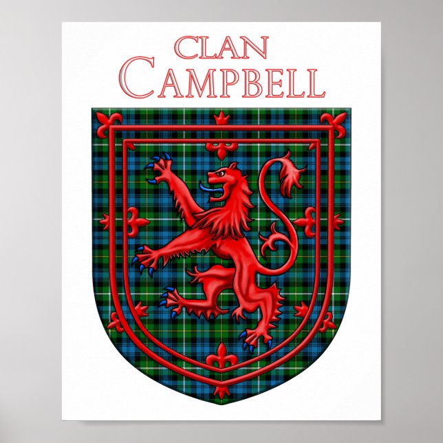 Poster Campbell of Argyll Tartan Scottish Xadrez (Frente)