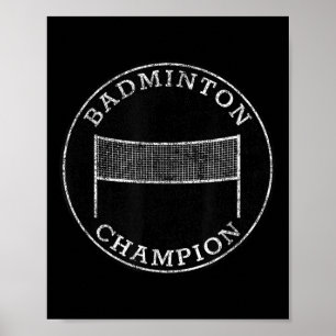 Poster Campeão de Badminton Família Competitiva Esporte n