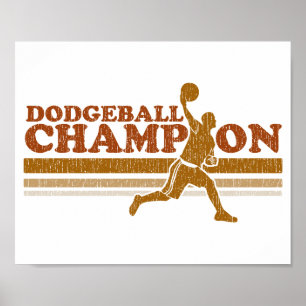 Póster Campeão de Dodgeball do vintage