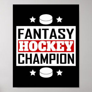 Poster Campeão de Hóquei Fantasia Estilo Retro