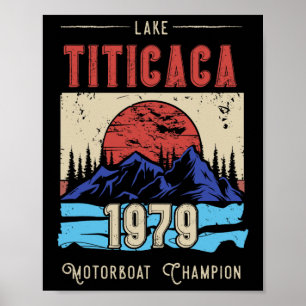 Poster Campeão de Lancha a Motor do Lago Titicaca 1979 Pô