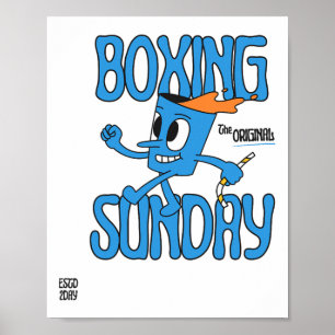 Poster Campeão Peso Pesado Soco de Knockout de Domingo de