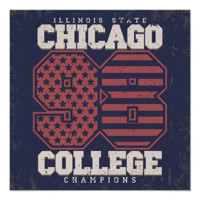 Póster campeão universitário de Chicago  (Frente)