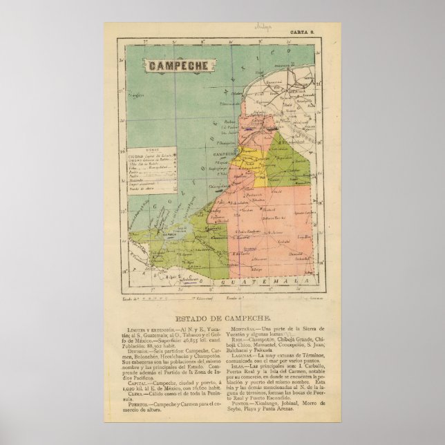 Poster Campeche, México (Frente)