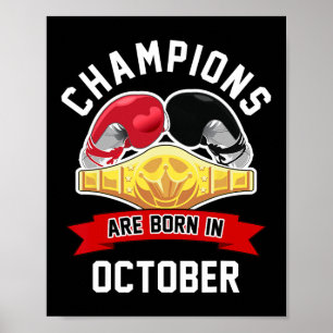 Poster Campeões São Nasceres Em Outubro, Boxando O Esport