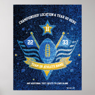 Poster Campeonato de Futebol Azul e Dourado do Esportes c