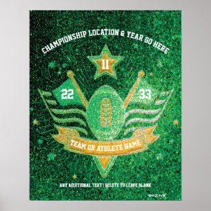 Poster Campeonato de Futebol Verde + Dourado do Glitter