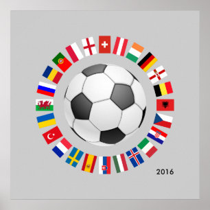 Poster Campeonato europeu 2016 do futebol do futebol