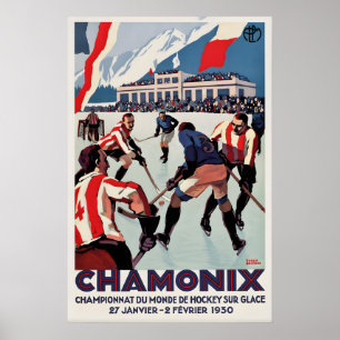 Poster Campeonato Mundial de Hóquei no Gelo de Chamonix V