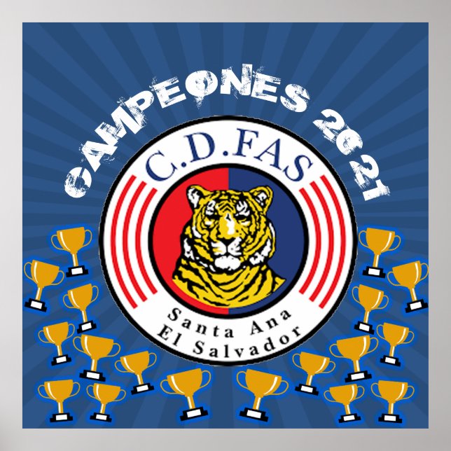 Poster Campeones 2021 C.D. FAS El Salvador (Frente)