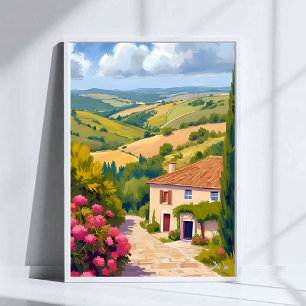 Poster Campestre Italiano   Viagem em Aquarela de Vinhedo