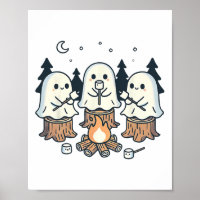 Campfire Ghost Spooky Marshmallow Halloween Bonfir