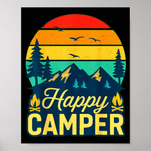 Poster Camping feliz aventura ao ar livre vintage