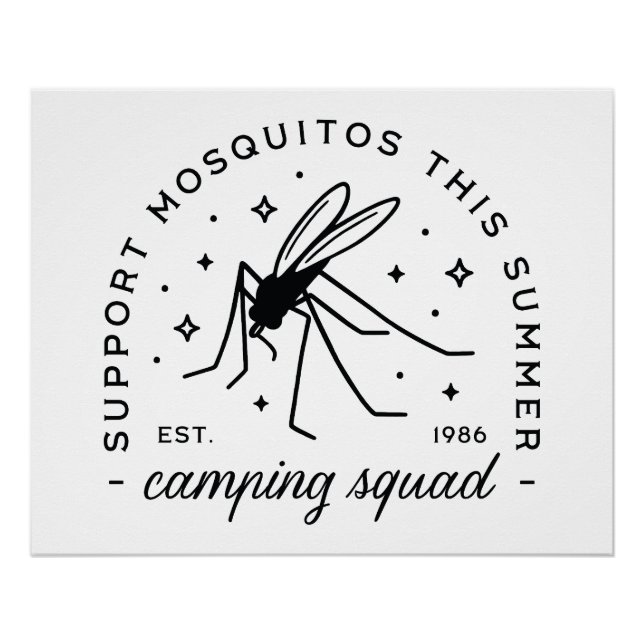 Póster Camping group mosquito funny summer camp trip (Frente)