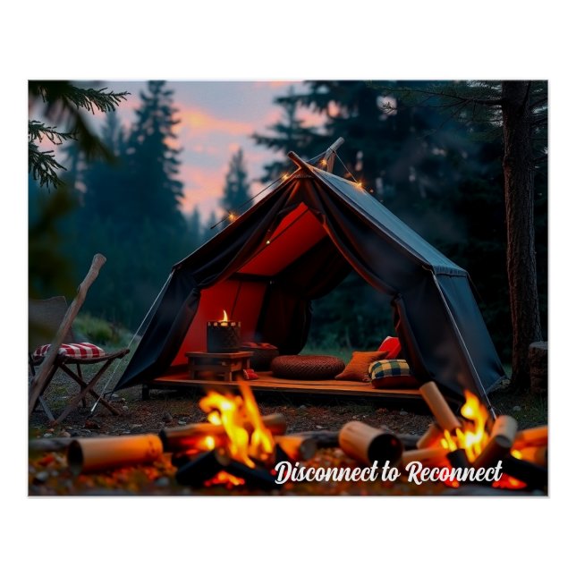 Póster Camping Poster – Disconnect to Reconnect (Frente)