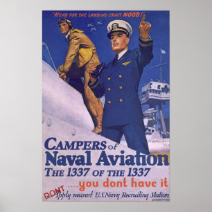 Póster Campistas da aviação naval