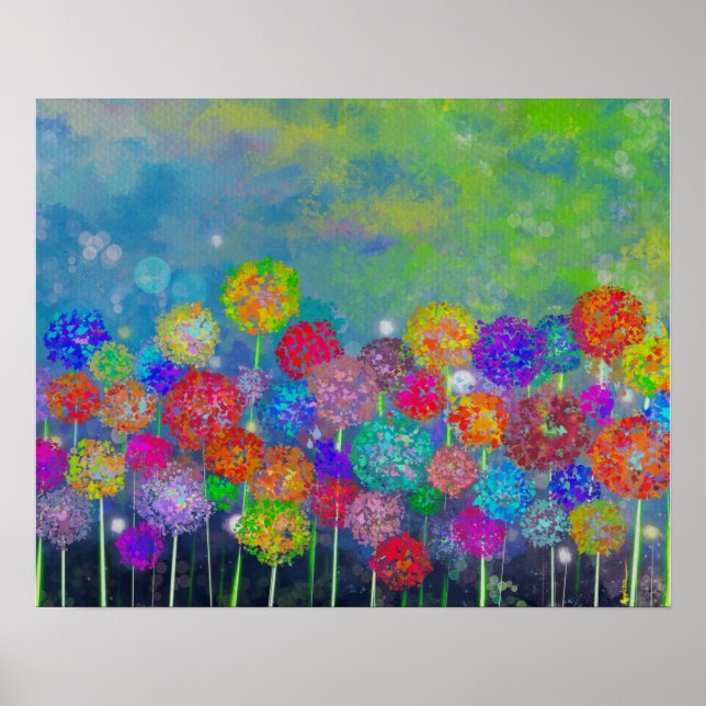Poster campo abstrato impressionista das flores canvas pr (Frente)