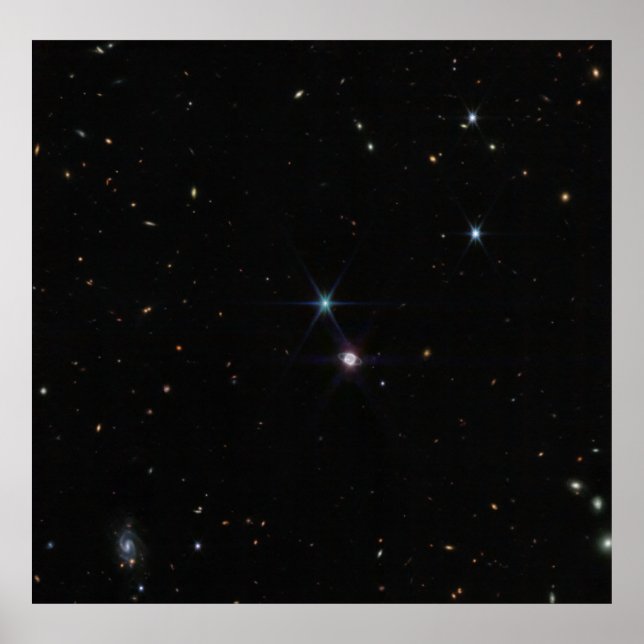 Poster Campo alargado do Planeta Netuno em James Webb (Frente)