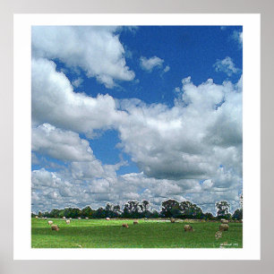 Póster Campo Cloudy Hay