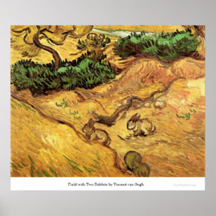Póster Campo com dois coelhos por Vincent van Gogh