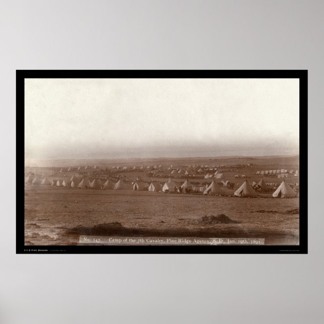 Póster Campo da Cavalaria 7 em Pine Ridge SD 1891 (Frente)