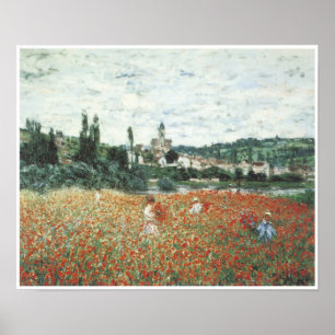 Póster Campo da papoila perto de Vetheuil, 1879
