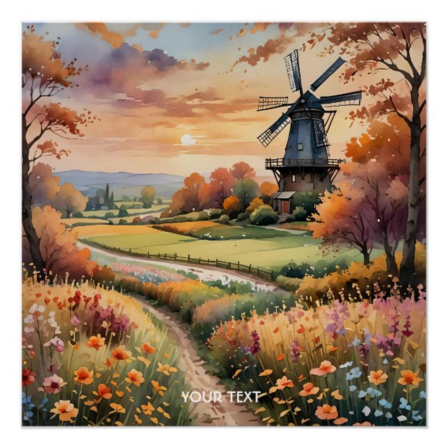 Póster Campo das Flores de Moinhos Fantasy (Frente)