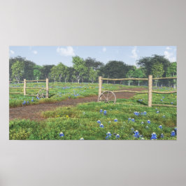 Póster Campo das redes Bluebonnets