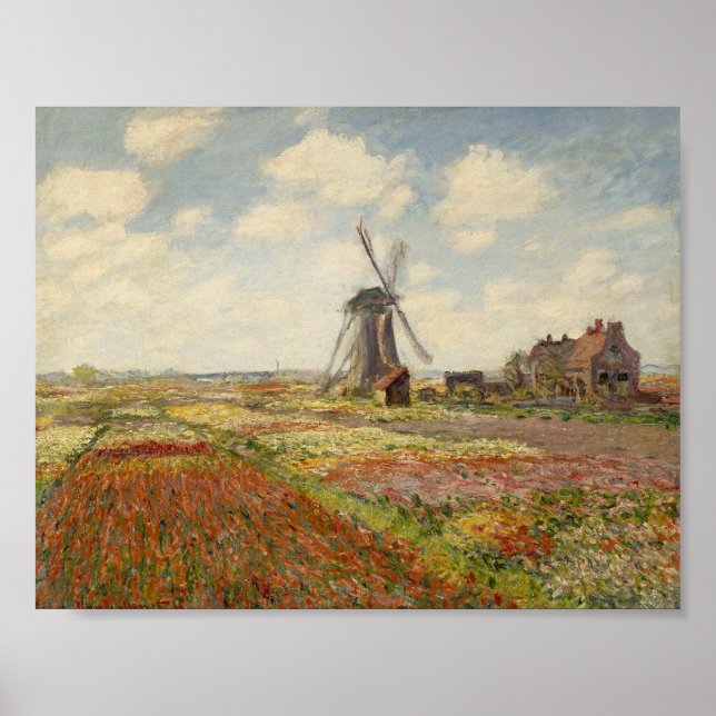 Poster Campo das Tulipas na Holanda - Claude Monet (Frente)