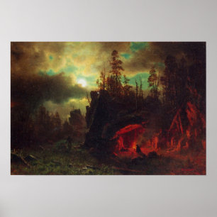 Póster Campo de Albert Bierstadt-Trapper