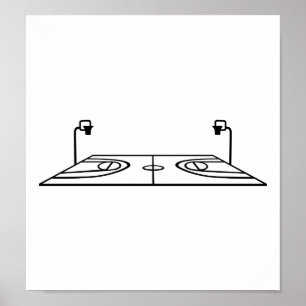 Póster Campo de básquete