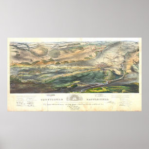 Poster Campo de batalha 1863 de Gettysburg