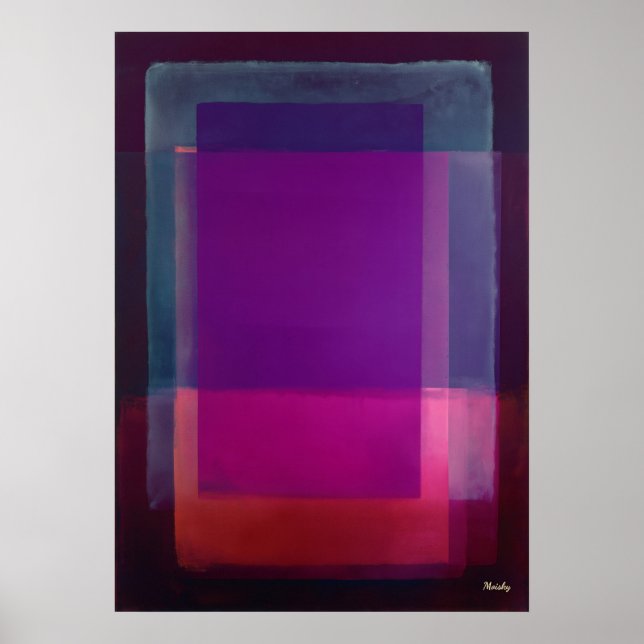 Poster Campo de Cor Violeta Magenta Arte Moderna Abstrata (Frente)