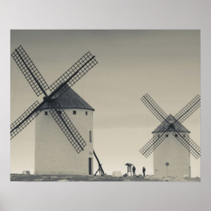 Poster Campo de Criptana, antigos moinhos de vento da La 