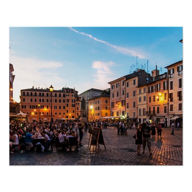 Póster Campo de Fiori Roma Poster Perfeito | Sunset (Frente)