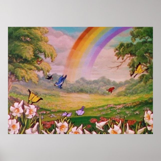 Poster campo de flores de colheita estética (Frente)