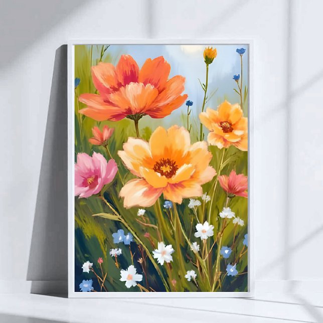 Poster Campo de Flores Silvestres | Botânica de Flores Aq (Criador carregado)